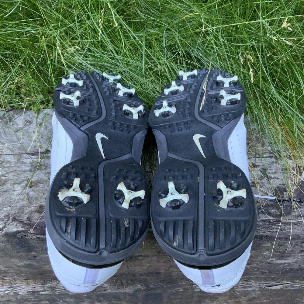 Nike Durasport III Soft Spike Shoes 628527-101 Men Size 11 White/Black Golf‎